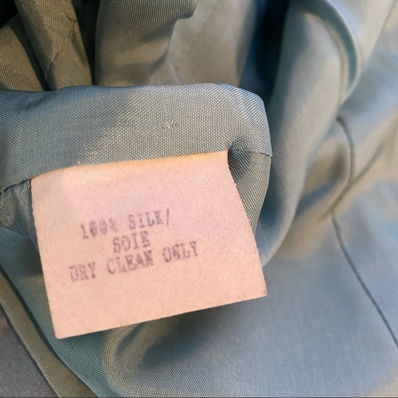 LAFAYETTE 148 Silk Turquoise Shark Skin Blazer 2 - Picture 8 of 8